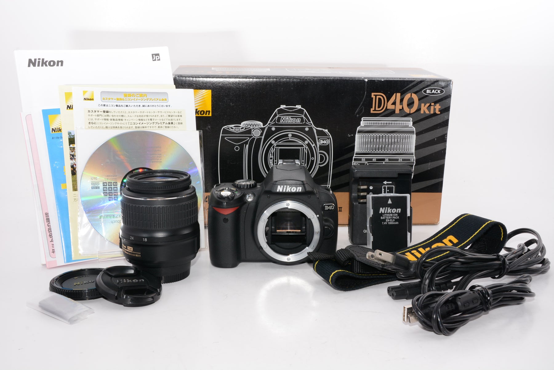 【外観特上級】Nikon デジタル一眼レフカメラ D40 レンズキット ブラック D40BLK
