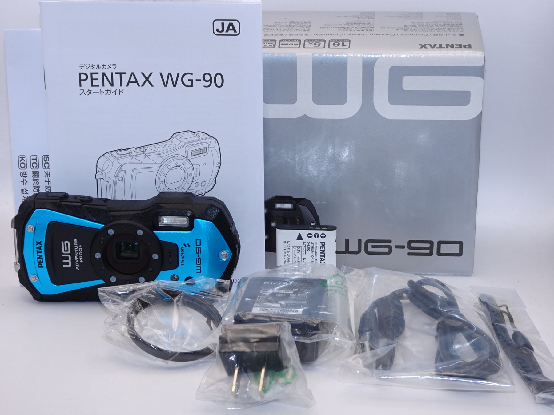 【ほぼ新品】PENTAX WG-90 ブルー