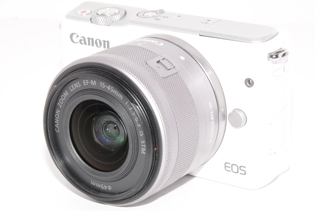 【外観並級】Canon ミラーレス一眼カメラ EOS M10 レンズキット(ホワイト) EF-M15-45mm F3.5-6.3 IS STM 付属 EOSM10WH-1545ISSTMLK