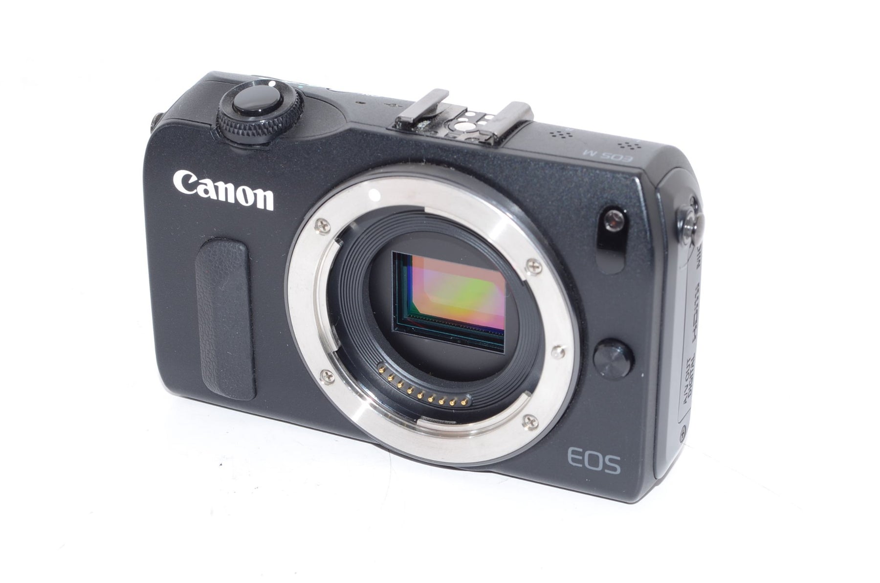 【外観特上級】Canon ミラーレス一眼カメラ EOS M レンズキット EF-M18-55mm F3.5-5.6 IS STM付属 ブラック EOSMBK-18-55ISSTMLK