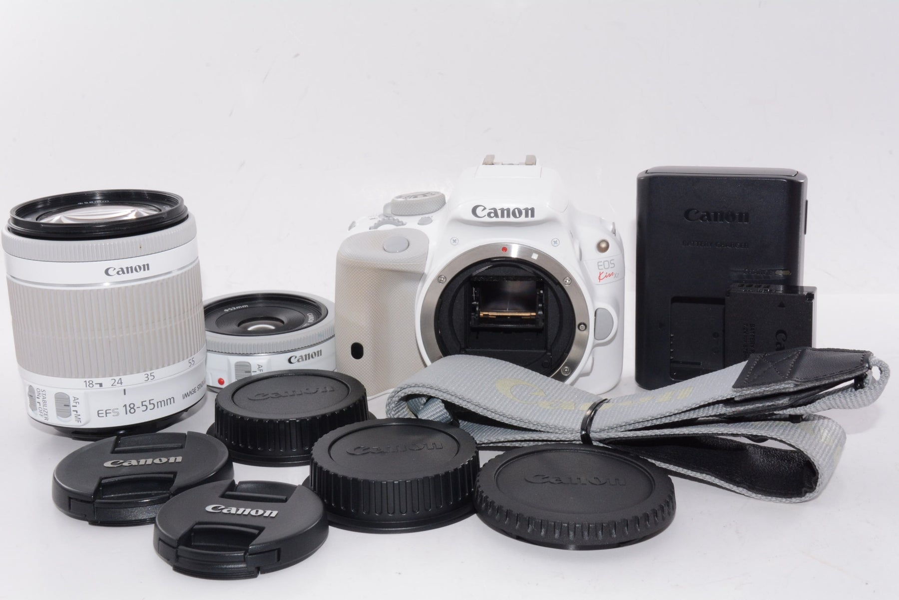 【外観特上級】Canon デジタル一眼レフカメラ EOS Kiss X7(ホワイト) ダブルレンズキット2