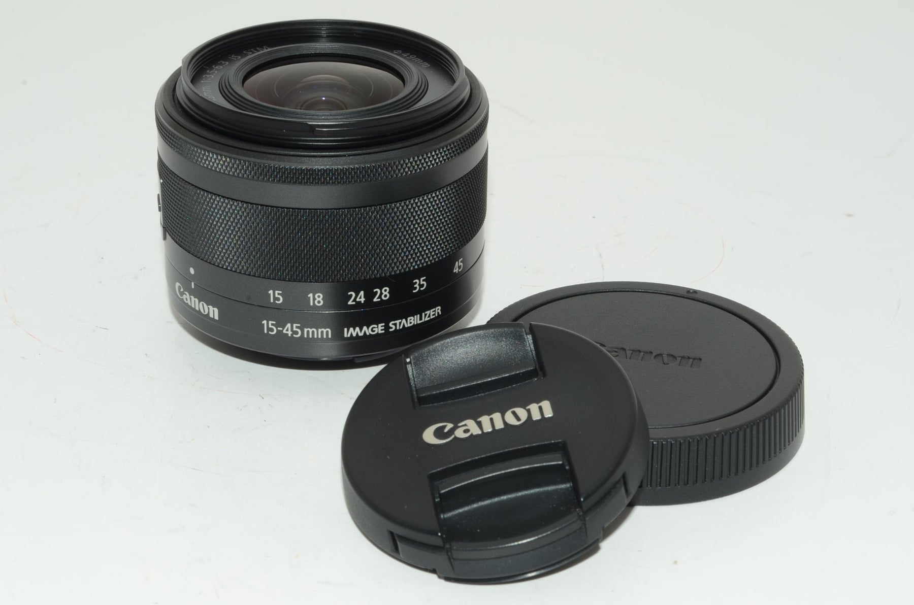 【外観特上級】Canon 標準ズームレンズ EF-M15-45mm F3.5-6.3IS STM(グラファイト) ミラーレス一眼対応 EF-M15-45ISSTM