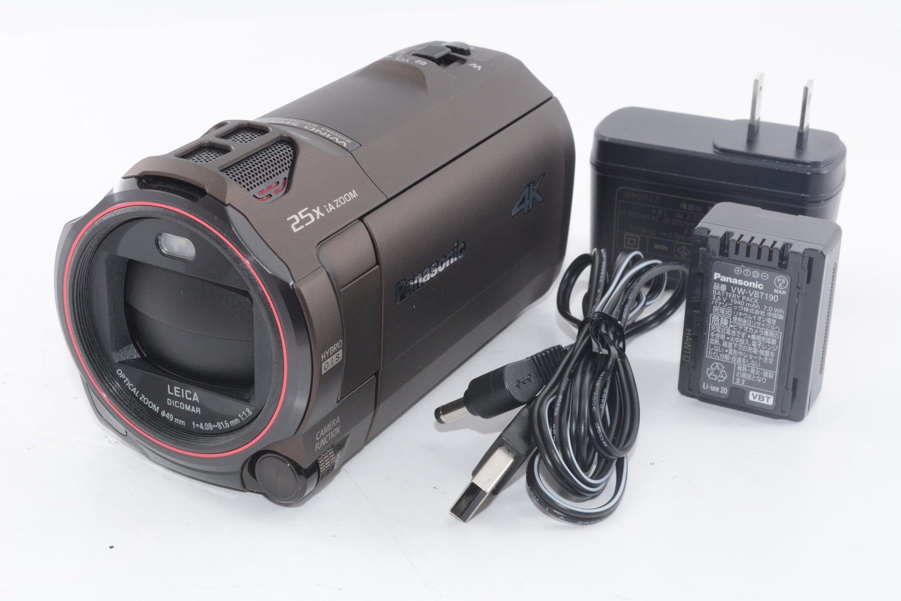 【外観特上級】パナソニック 4K ビデオカメラ VX992M 64GB 光学20倍ズーム カカオブラウン HC-VX992M-T