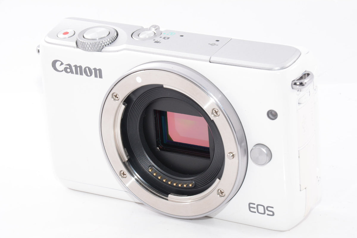 【外観並級】Canon ミラーレス一眼カメラ EOS M10 レンズキット(ホワイト) EF-M15-45mm F3.5-6.3 IS STM 付属 EOSM10WH-1545ISSTMLK