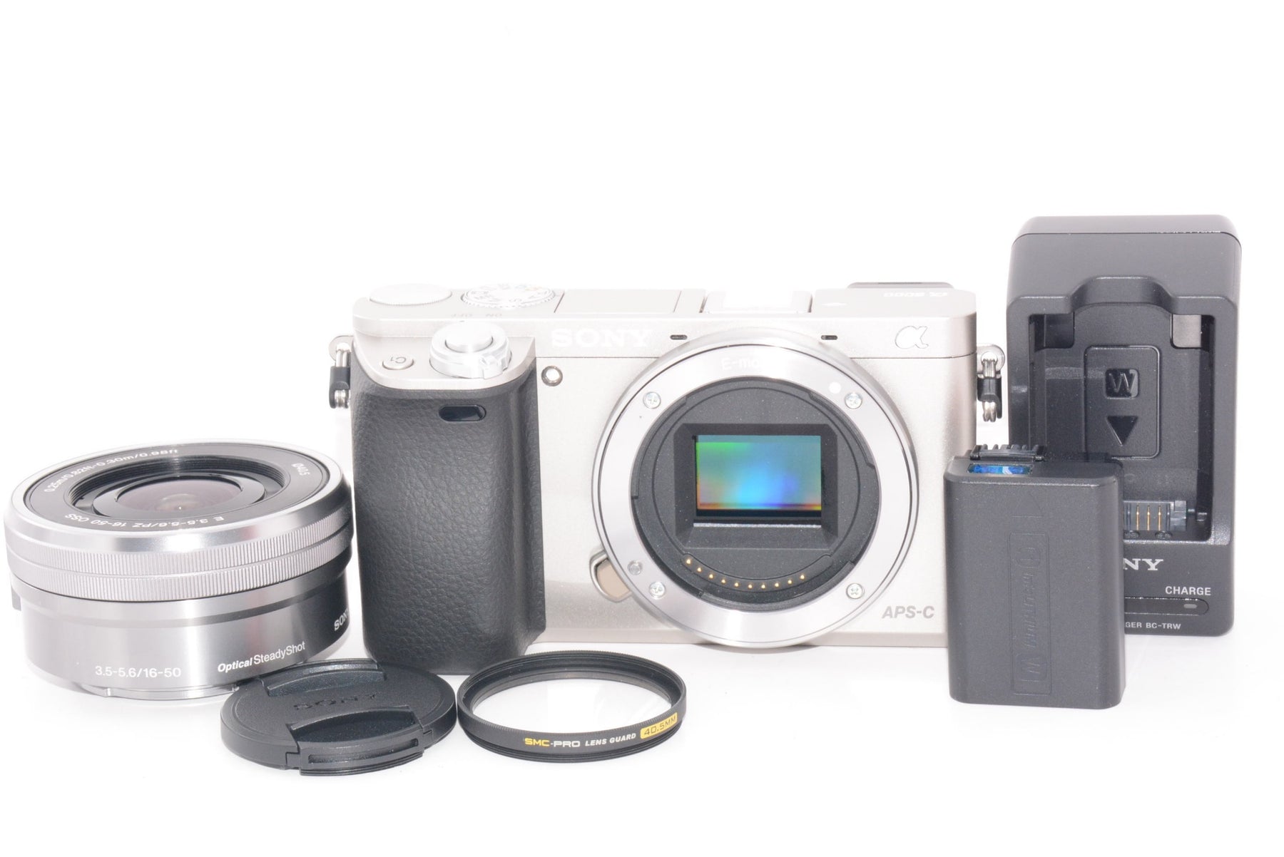 【外観特上級】ソニー ミラーレス一眼 α6000 パワーズームレンズキット E PZ 16-50mm F3.5-5.6 OSS シルバー ILCE-6000L S