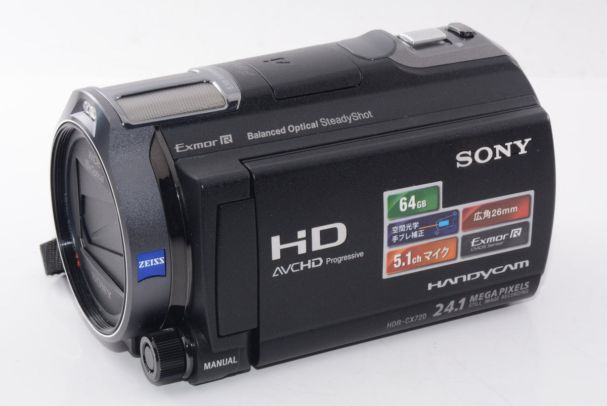 【外観特上級】ソニー SONY ビデオカメラ Handycam CX720V 内蔵メモリー64GB ブラック HDR-CX720V