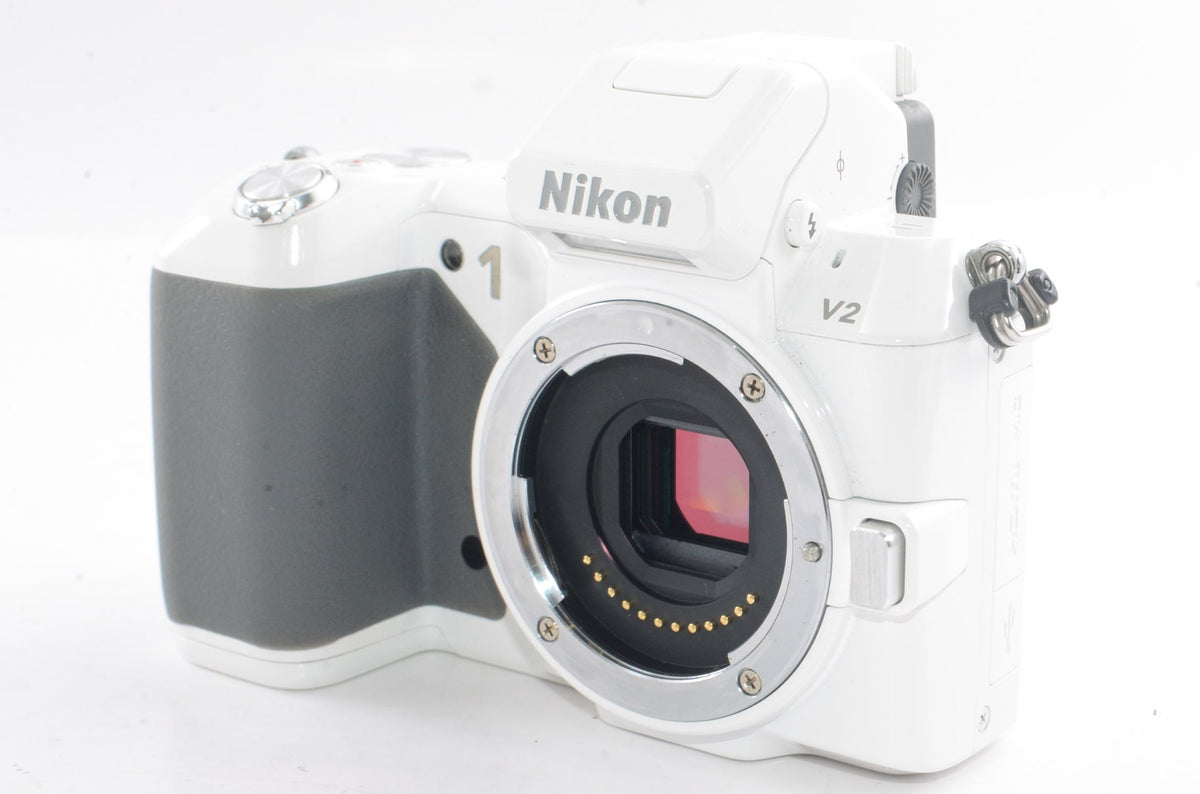 【外観並級】Nikon ミラーレス一眼 Nikon 1 V2 ダブルレンズキット 1 NIKKOR 18.5mm f/1.8 /1 NIKKOR VR 10-30mm f/3.5-5.6付属 ホワイト N1V2WLKWH