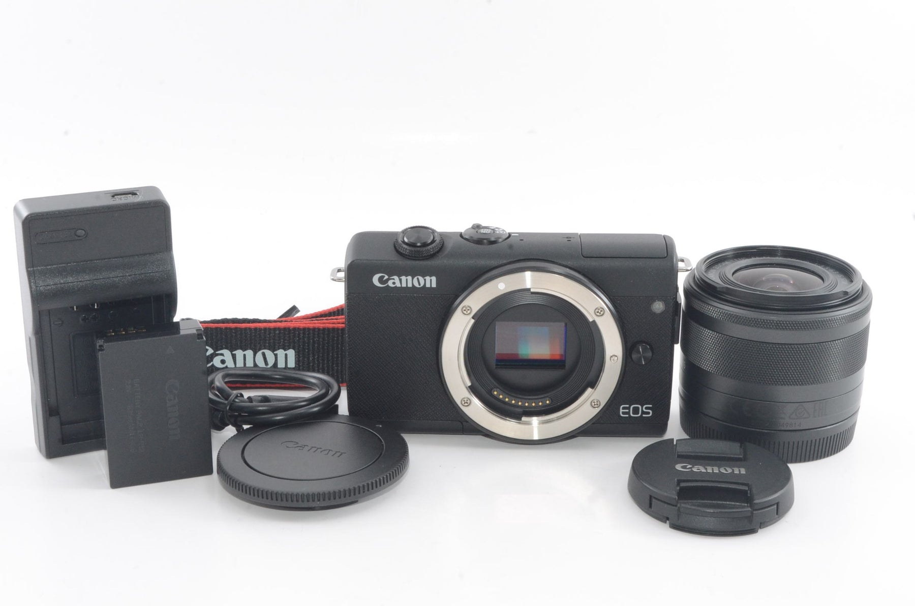 【外観並級】Canon ミラーレス一眼カメラ EOS M200 標準ズームキット ブラック EOSM200BK-1545ISSTMLK