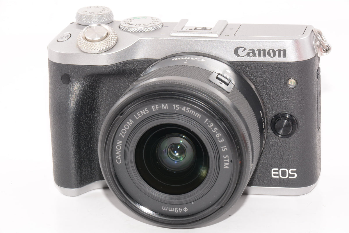 【外観特上級】Canon ミラーレス一眼カメラ EOS M6 レンズキット(シルバー) EF-M15-45mm F3.5-6.3 IS STM 付属