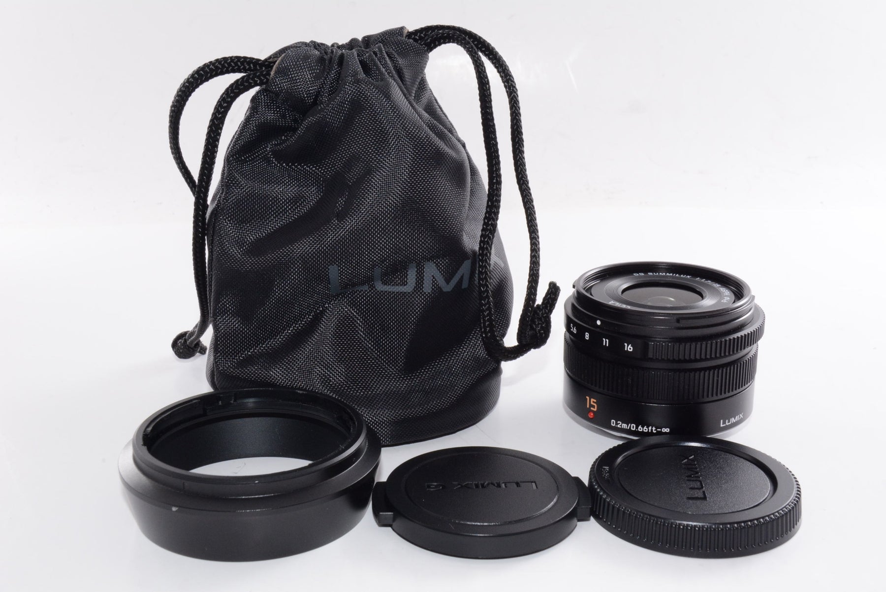 【ほぼ新品】パナソニック 単焦点 広角レンズ マイクロフォーサーズ用 ライカ DG SUMMILUX 15mm/F1.7 ASPH. ブラック H-X015-K