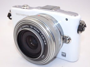 【外観並級】OLYMPUS ミラーレス一眼 PEN mini E-PM1 レンズキット ホワイト E-PM1 LKIT WHT