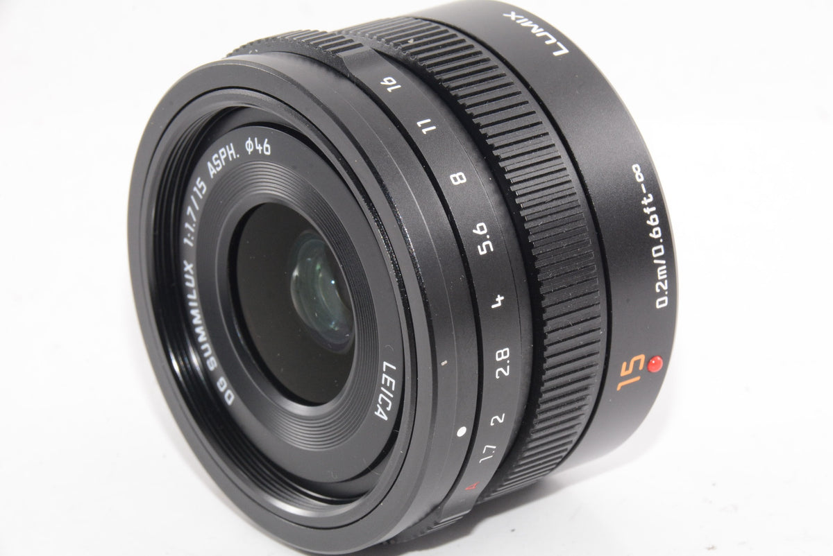 【ほぼ新品】パナソニック 単焦点 広角レンズ マイクロフォーサーズ用 ライカ DG SUMMILUX 15mm/F1.7 ASPH. ブラック H-X015-K