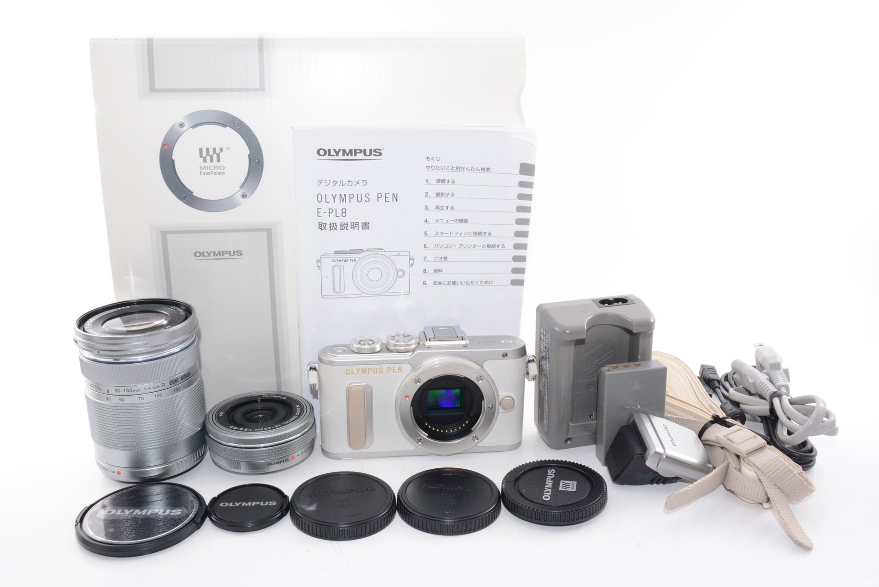 【外観並級】OLYMPUS ミラーレス一眼 E-PL8 ダブルズームキット ホワイト