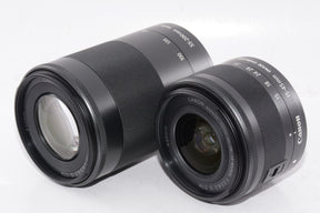 【外観特上級】Canon ミラーレス一眼カメラ EOS Kiss M ダブルズームキット ブラック