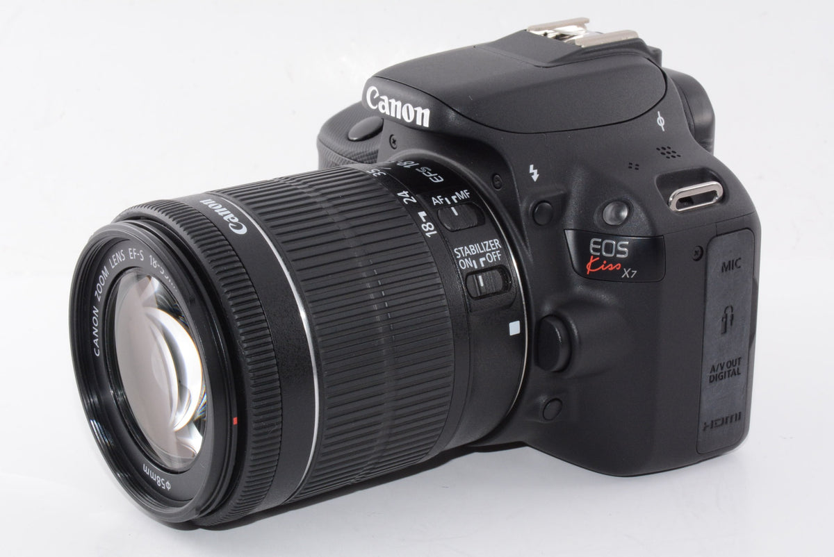 【外観並級】Canon デジタル一眼レフカメラ EOS Kiss X7 レンズキット EF-S18-55mm F3.5-5.6 IS STM付属 KISSX7-1855ISSTMLK