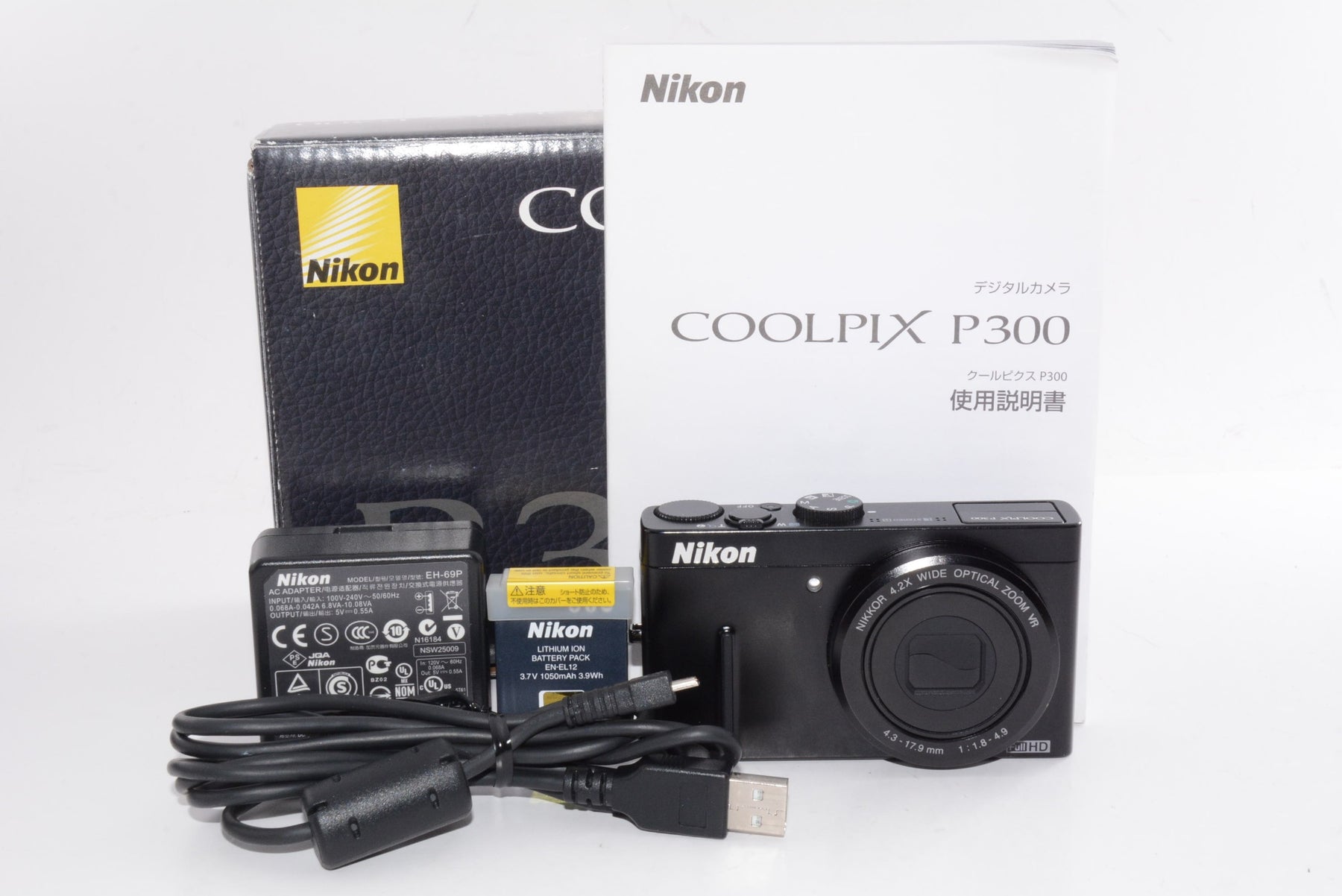 【外観並級】NikonデジタルカメラCOOLPIX P300 ブラックP300 1220万画素 裏面照射CMOS 広角24mm 光学4.2倍 F1.8レンズ フルHD