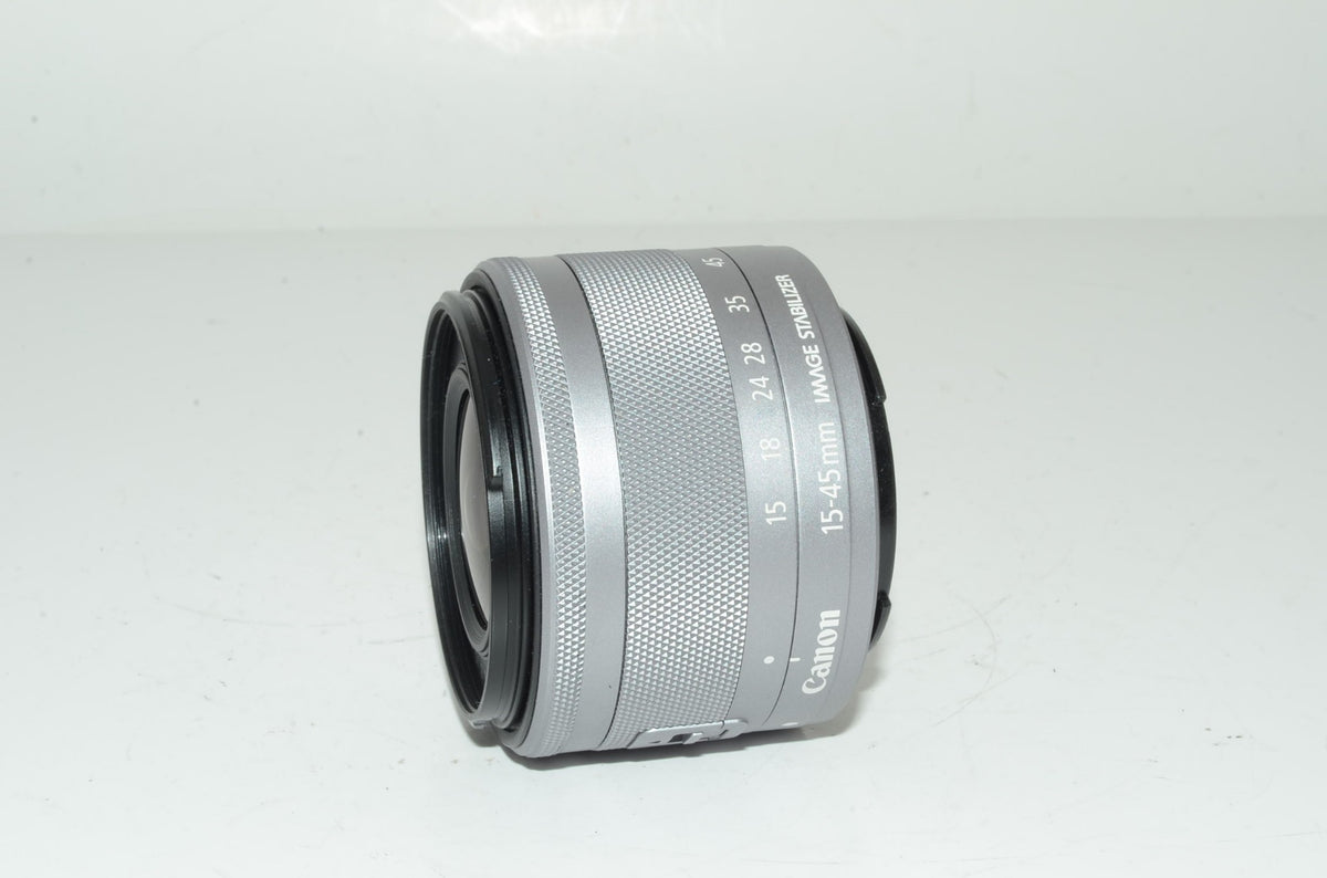 【外観並級】Canon 標準ズームレンズ EF-M15-45mm F3.5-6.3IS STM(シルバー) ミラーレス一眼対応 EF-M15-45ISSTMSL