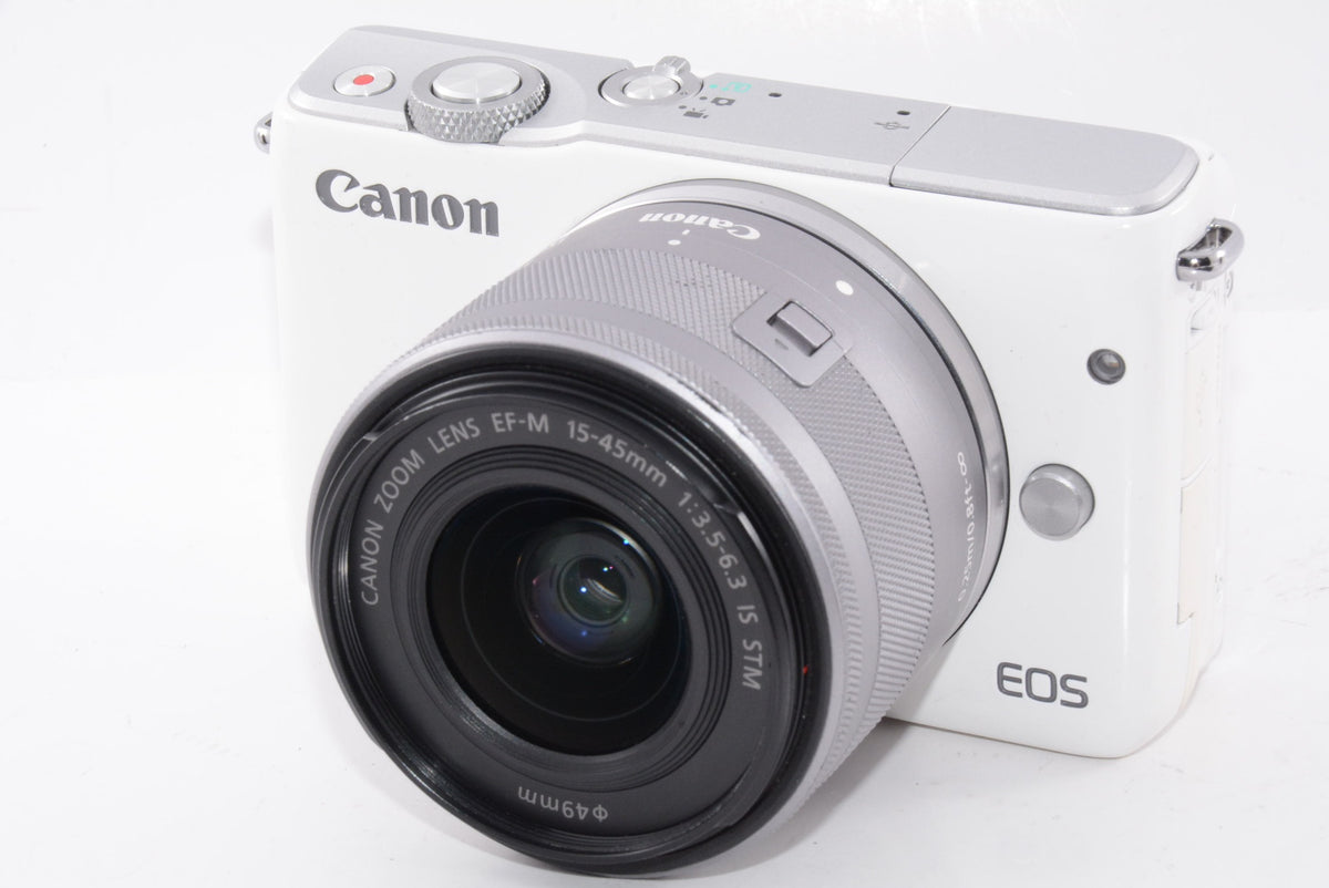 【外観並級】Canon ミラーレス一眼カメラ EOS M10 レンズキット(ホワイト) EF-M15-45mm F3.5-6.3 IS STM 付属 EOSM10WH-1545ISSTMLK