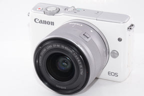 【外観並級】Canon ミラーレス一眼カメラ EOS M10 レンズキット(ホワイト) EF-M15-45mm F3.5-6.3 IS STM 付属 EOSM10WH-1545ISSTMLK