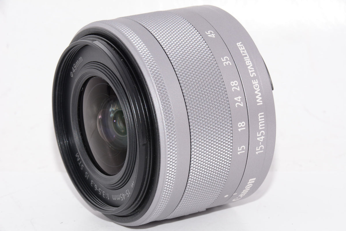 【外観特上級】Canon 標準ズームレンズ EF-M15-45mm F3.5-6.3IS STM(シルバー) ミラーレス一眼対応 EF-M15-45ISSTMSL