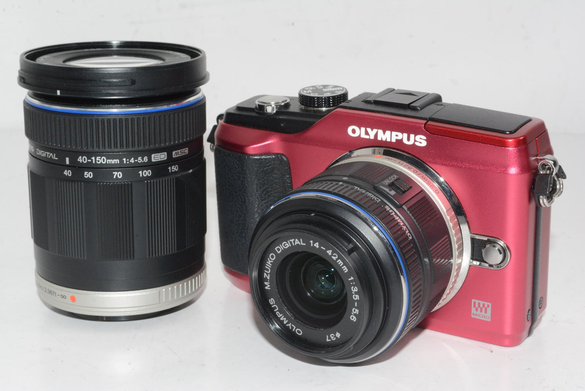 【外観並級】OLYMPUS ミラーレス一眼 E-PL2 ダブルズームキット レッド