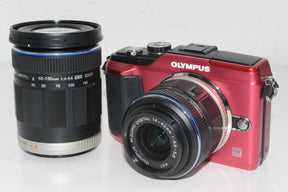 【外観並級】OLYMPUS ミラーレス一眼 E-PL2 ダブルズームキット レッド
