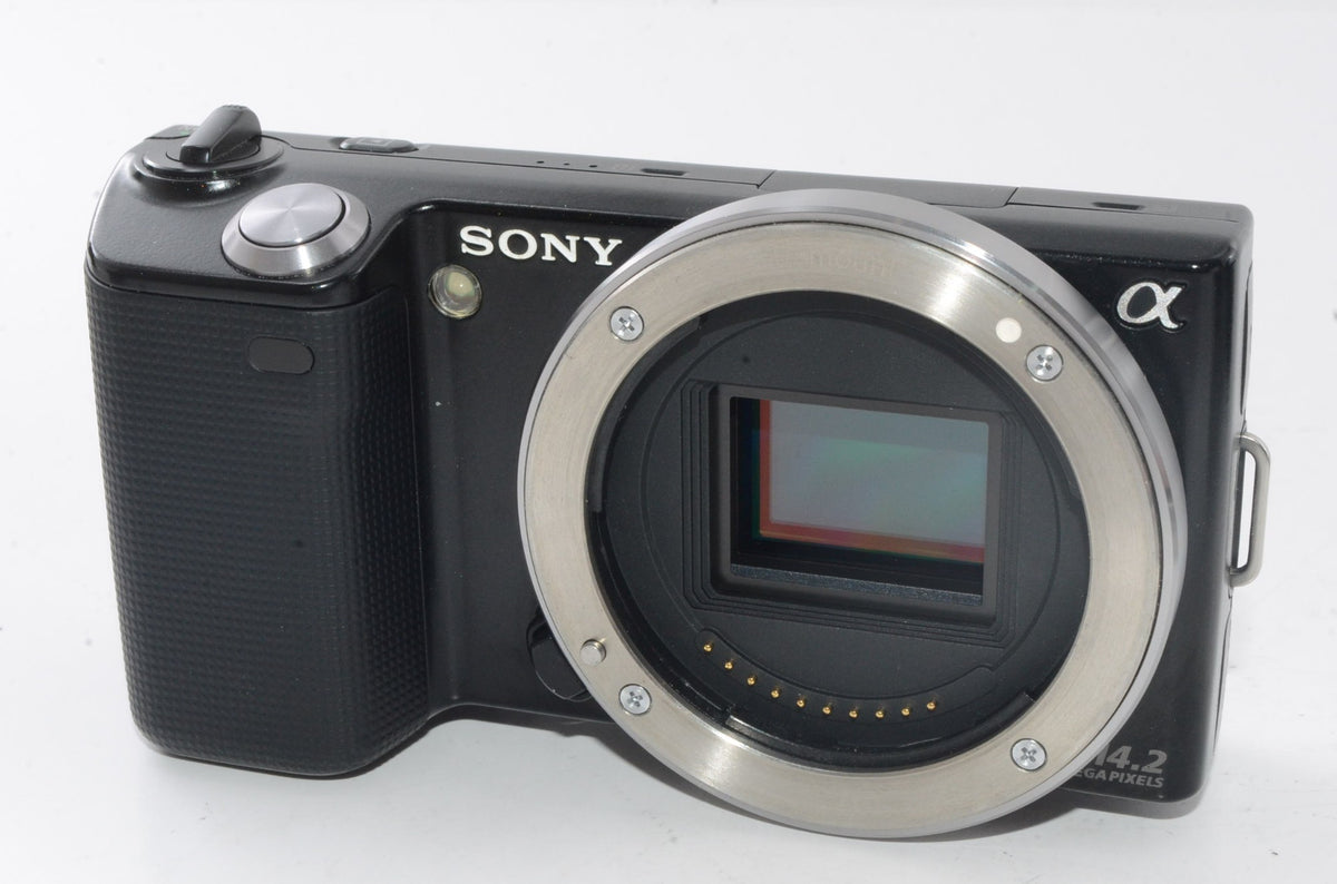 【外観並級】ソニー SONY ミラーレス一眼 α NEX-5  ダブルズームレンズキットE16mm F2.8+E18-55mm F3.5-5.6  OSS付属 ブラック NEX-5D/B