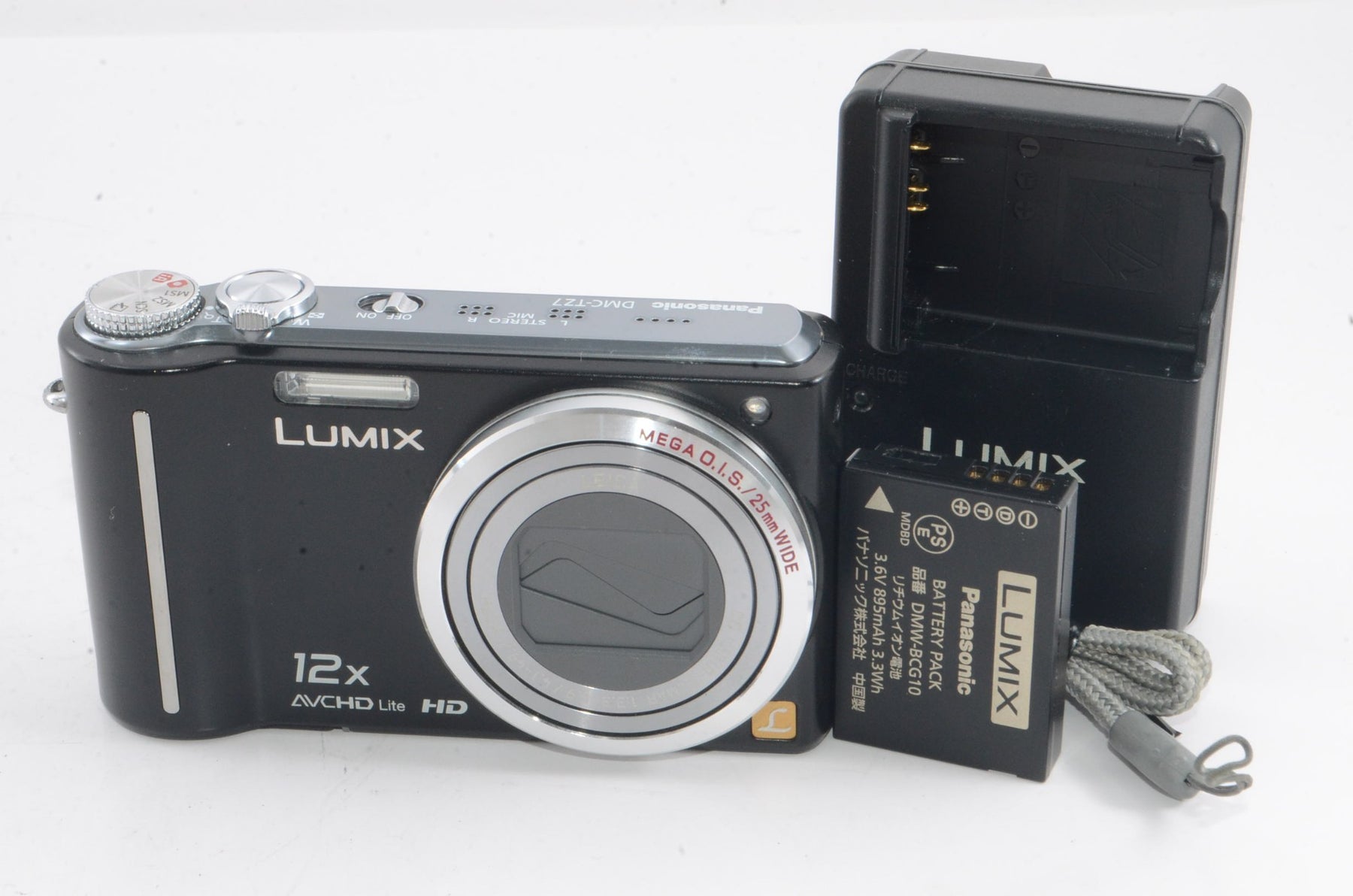 【外観特上級】パナソニック デジタルカメラ LUMIX (ルミックス) TZ7 ブラック DMC-TZ7-K