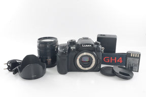 【外観並級】パナソニック ミラーレス一眼カメラ ルミックス GH4 レンズキット 標準ズームレンズ付属 ブラック DMC-GH4H-K