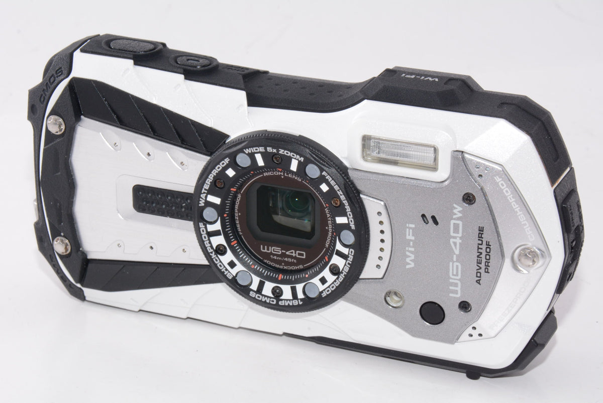 【外観並級】RICOH 防水デジタルカメラ RICOH WG-40W ホワイト 防水14m耐ショック1.6m耐寒-10度 RICOH WG-40W WH 04687