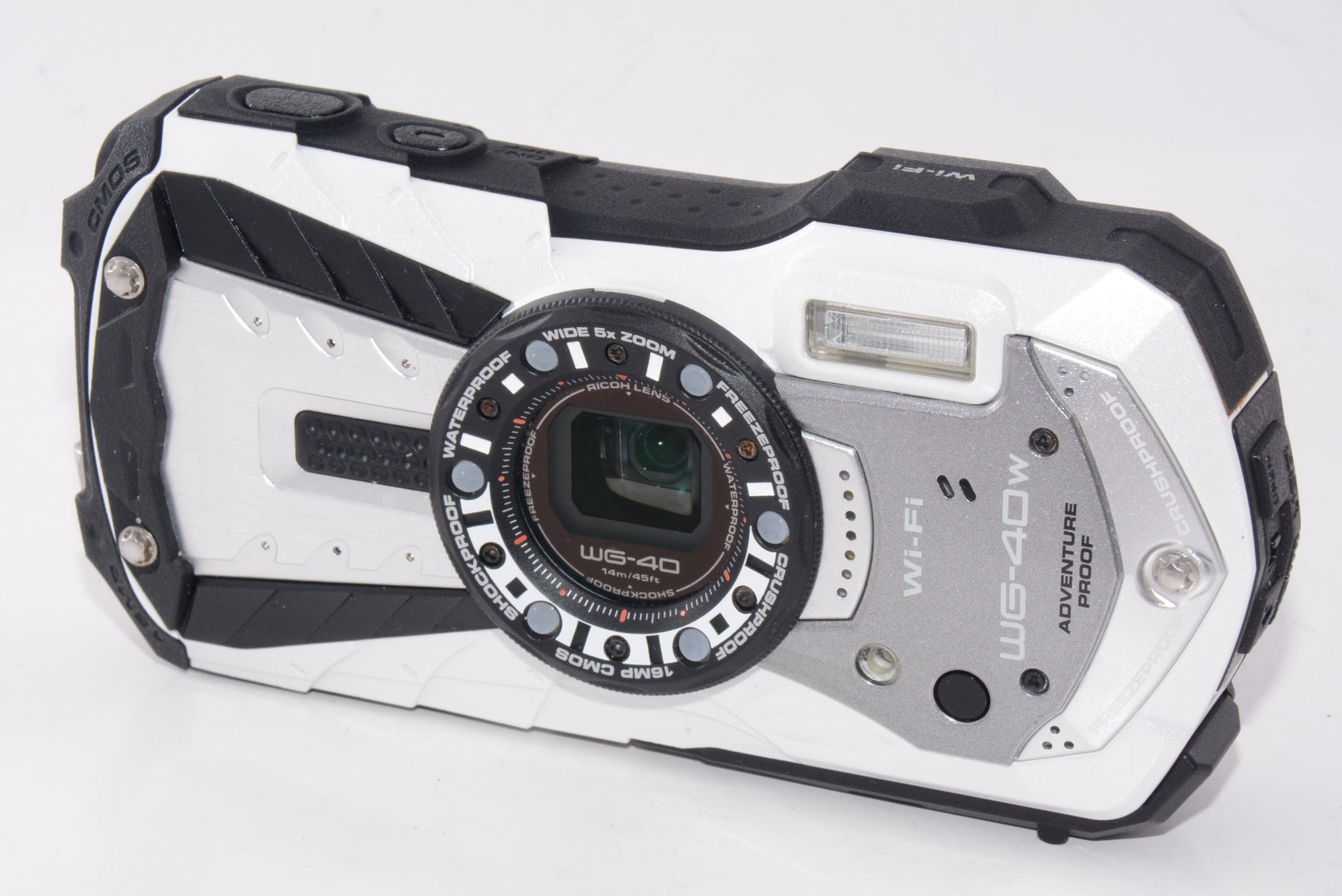 【外観並級】RICOH 防水デジタルカメラ RICOH WG-40W ホワイト 防水14m耐ショック1.6m耐寒-10度 RICOH WG-40W WH 04687