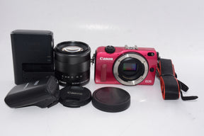 【外観並級】Canon ミラーレス一眼カメラ EOS M2 EF-M18-55 IS STM レンズキット (レッド)