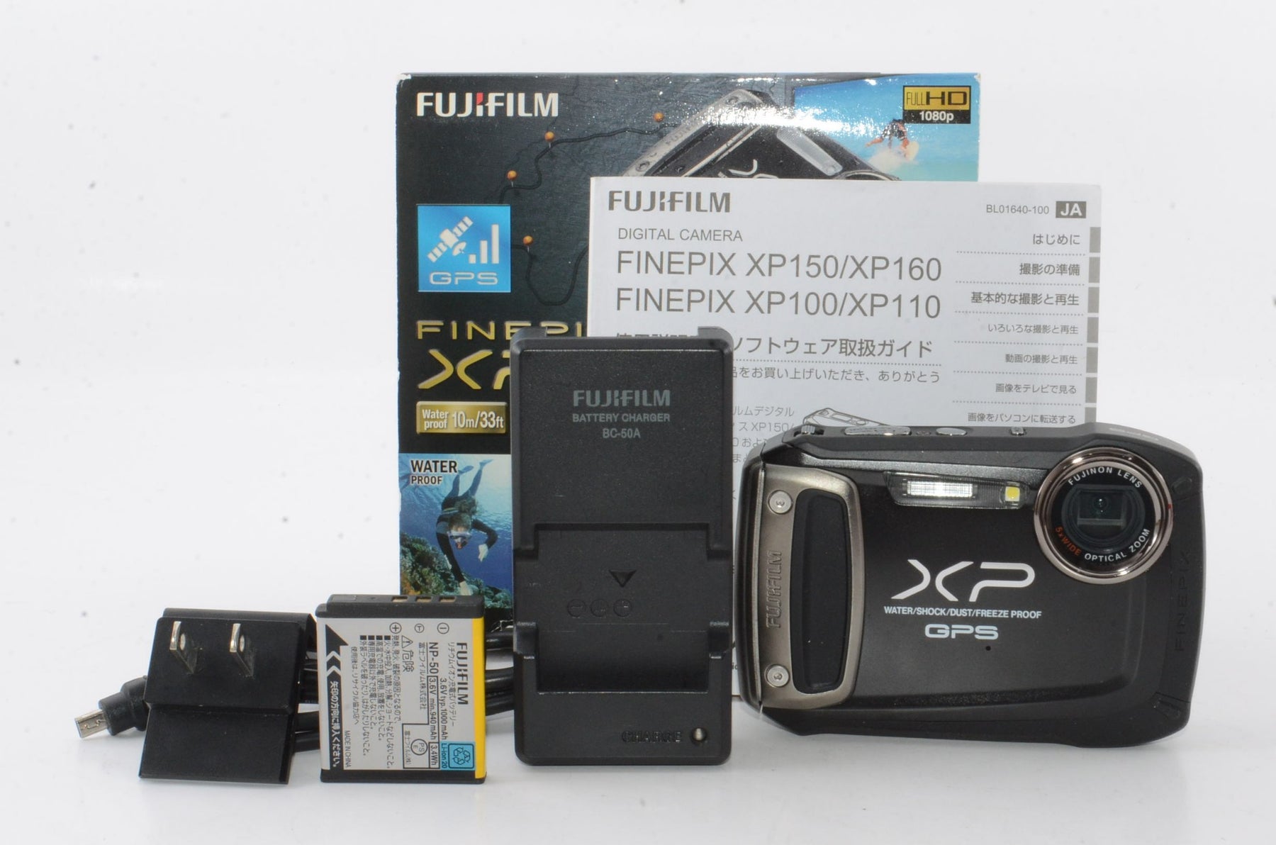【外観並級】FUJIFILM デジタルカメラ FinePix XP150 防水 ブラック F FX-XP150B