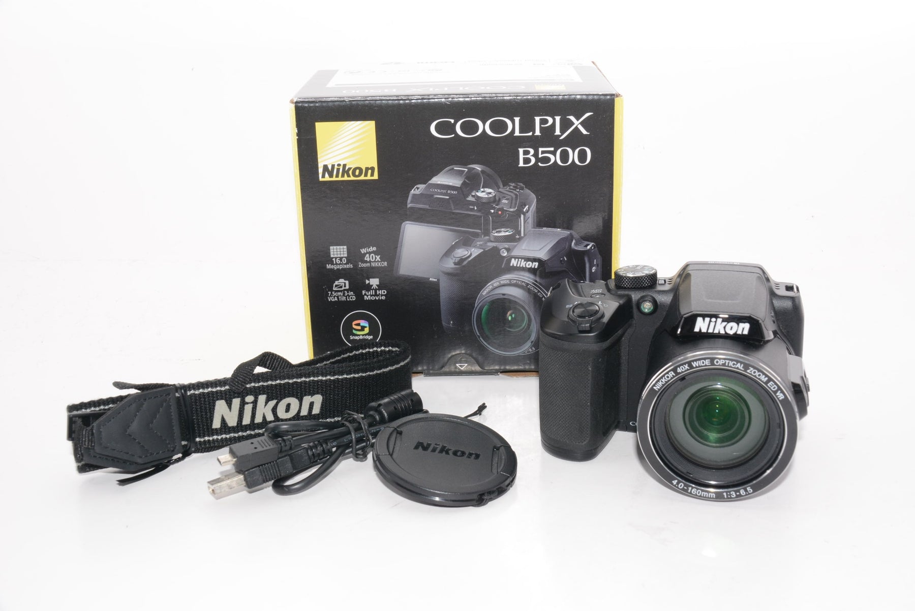 【外観特上級】Nikon デジタルカメラ COOLPIX B500 光学40倍ズーム 1602万画素 単三電池 ブラック B500BK