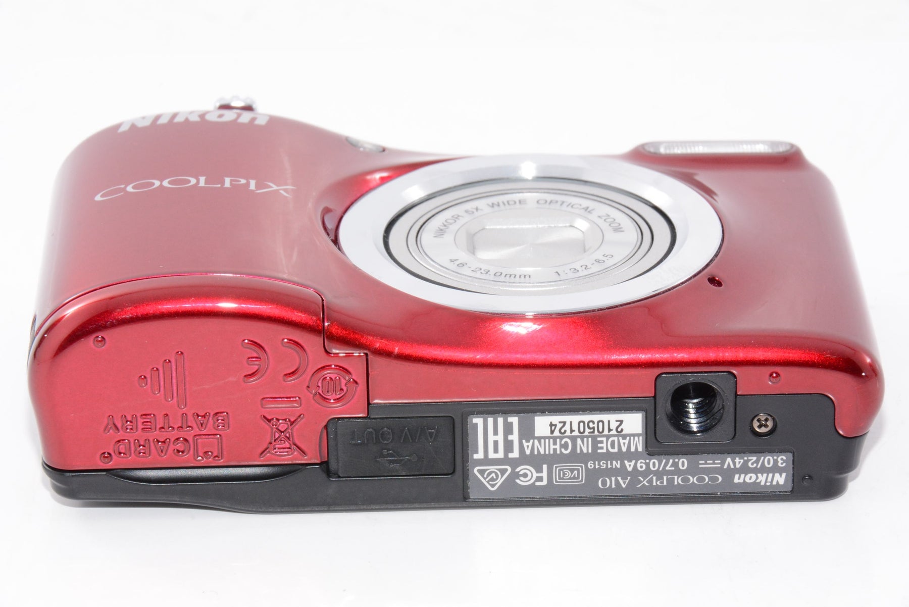 【外観特上級】Nikon デジタルカメラ COOLPIX A10 レッド 光学5倍ズーム 1614万画素 乾電池タイプ A10RD