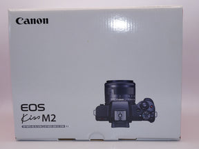 【外観特上級】Canon ミラーレス一眼カメラ EOS Kiss M2 ダブルズームキット ブラック KISSM2BK-WZK