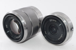 【外観並級】ソニー SONY ミラーレス一眼 α NEX-5  ダブルズームレンズキットE16mm F2.8+E18-55mm F3.5-5.6  OSS付属 ブラック NEX-5D/B