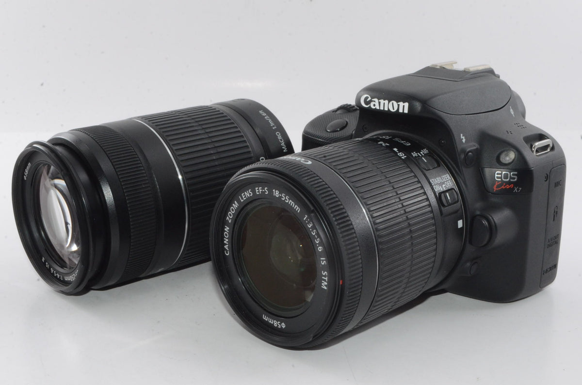 【外観並級】Canon デジタル一眼レフカメラ EOS Kiss X7 ダブルズームキット EF-S18-55ｍｍ/EF-S55-250ｍｍ付属 KISSX7-WKIT
