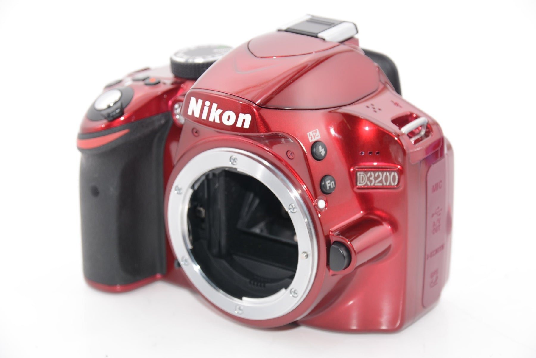 【外観特上級】Nikon デジタル一眼レフカメラ D3200 レンズキット AF-S DX NIKKOR 18-55mm f/3.5-5.6G VR付属 レッド D3200LKRD