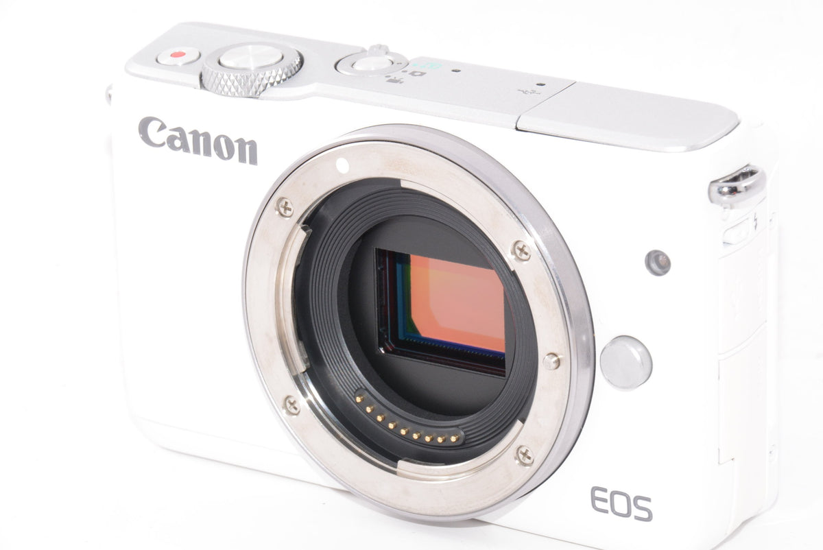 【外観並級】Canon ミラーレス一眼カメラ EOS M10 レンズキット(ホワイト) EF-M15-45mm F3.5-6.3 IS STM 付属 EOSM10WH-1545ISSTMLK
