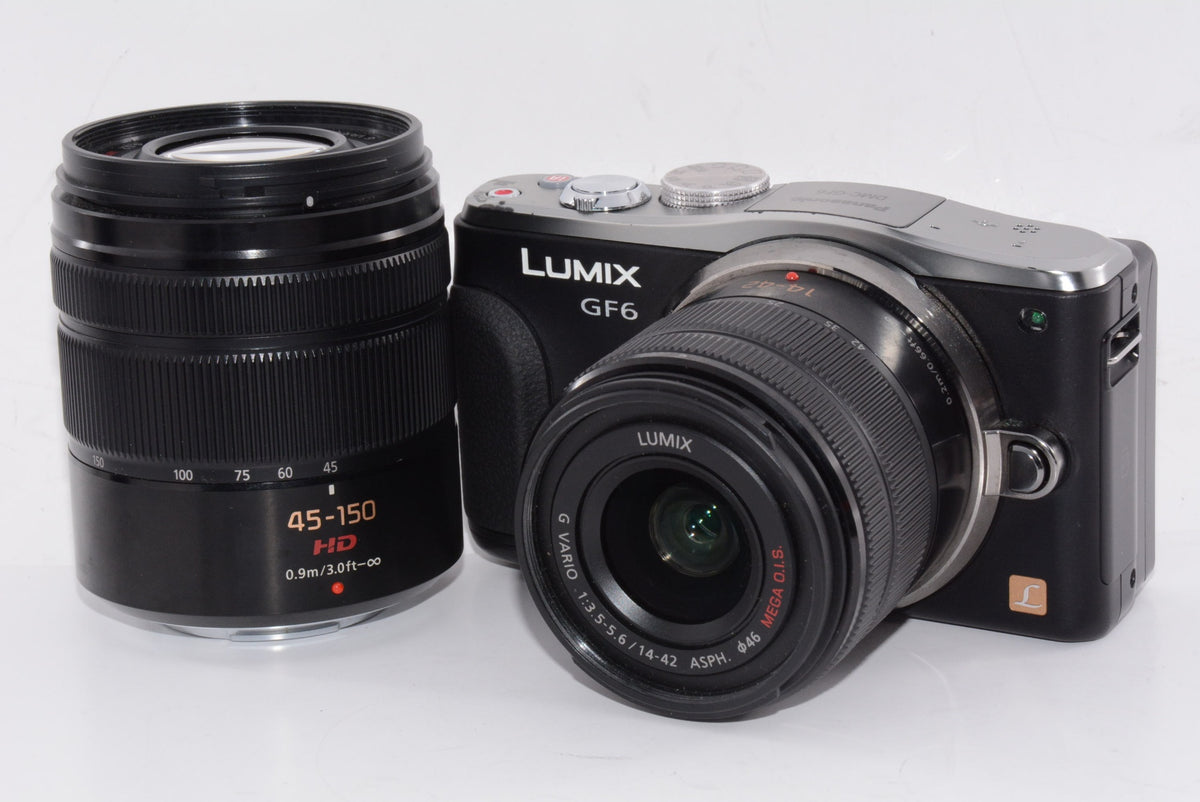 【外観並級】パナソニック ルミックス ミラーレス一眼カメラ GF6 ダブルズームレンズキット ブラック DMC-GF6W-K
