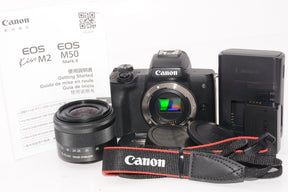 【外観特上級】Canon ミラーレス一眼カメラ EOS Kiss M2 標準ズームレンズキット ブラック KISSM2BK-1545