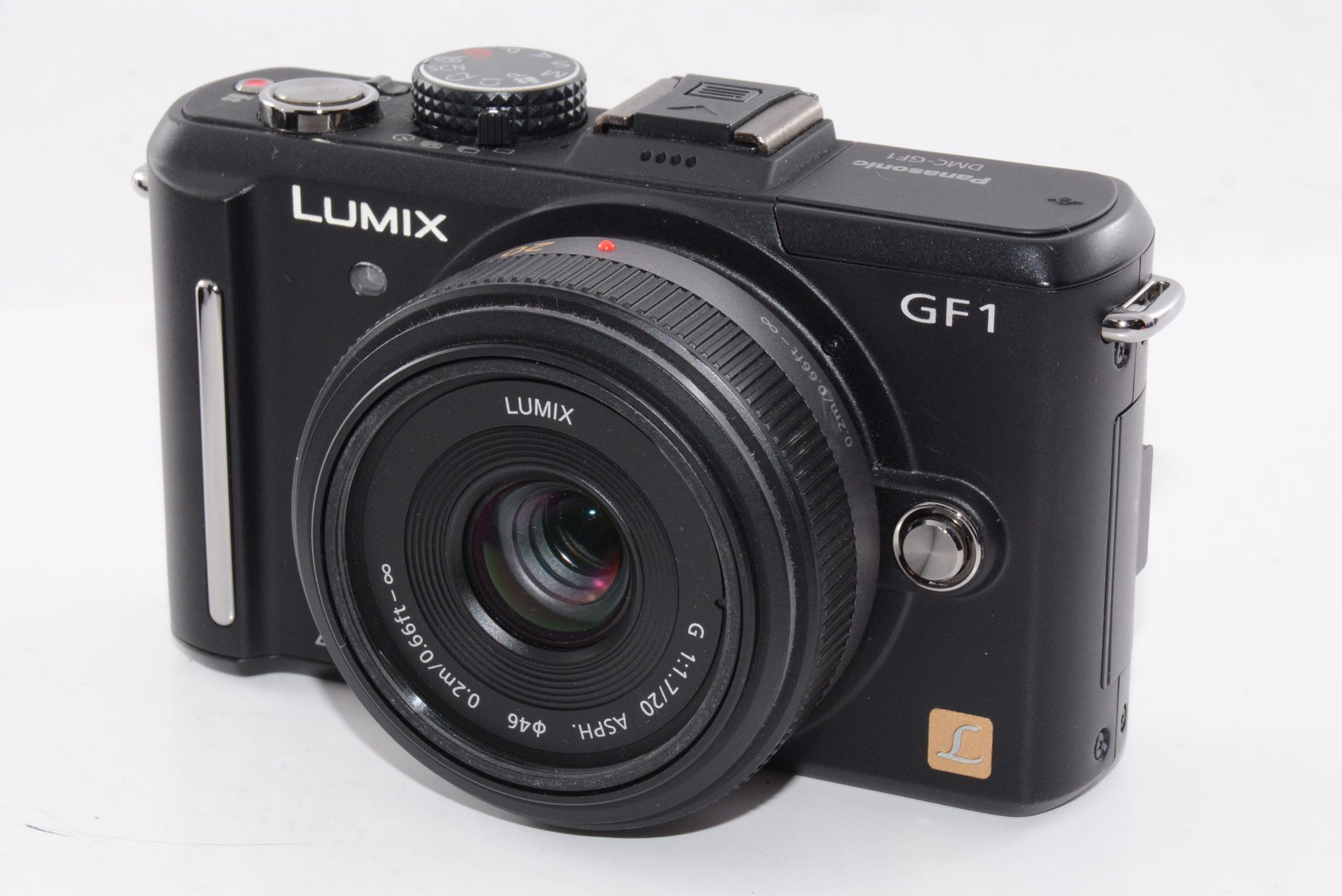 【外観並級】パナソニック ミラーレス一眼カメラ GF1 レンズキット(20mm/F1.7パンケーキレンズ付属) エスプリブラック DMC-GF1C-K
