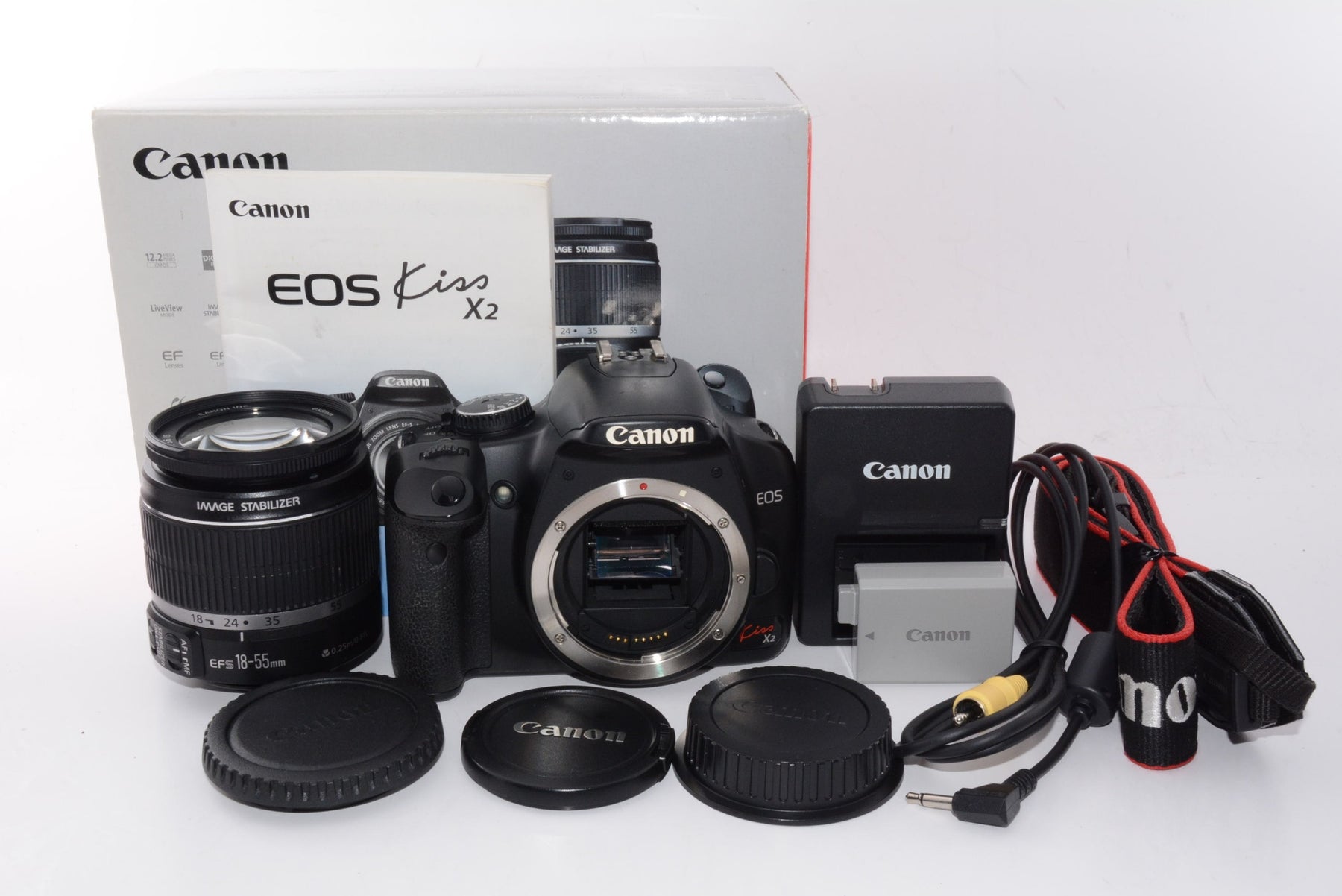 【外観並級】Canon デジタル一眼レフカメラ EOS Kiss X2 レンズキット KISSX2-LKIT
