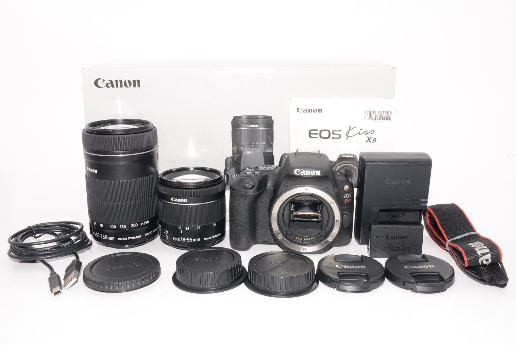 【外観特上級】Canon デジタル一眼レフカメラ「EOS Kiss X9」ダブルズームキット (ブラック) EOSKISSX9BK-WKIT