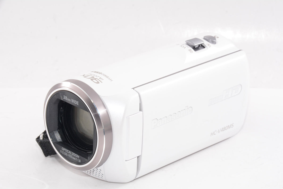 【外観特上級】パナソニック HDビデオカメラ V480MS 32GB 高倍率90倍ズーム ホワイト HC-V480MS-W
