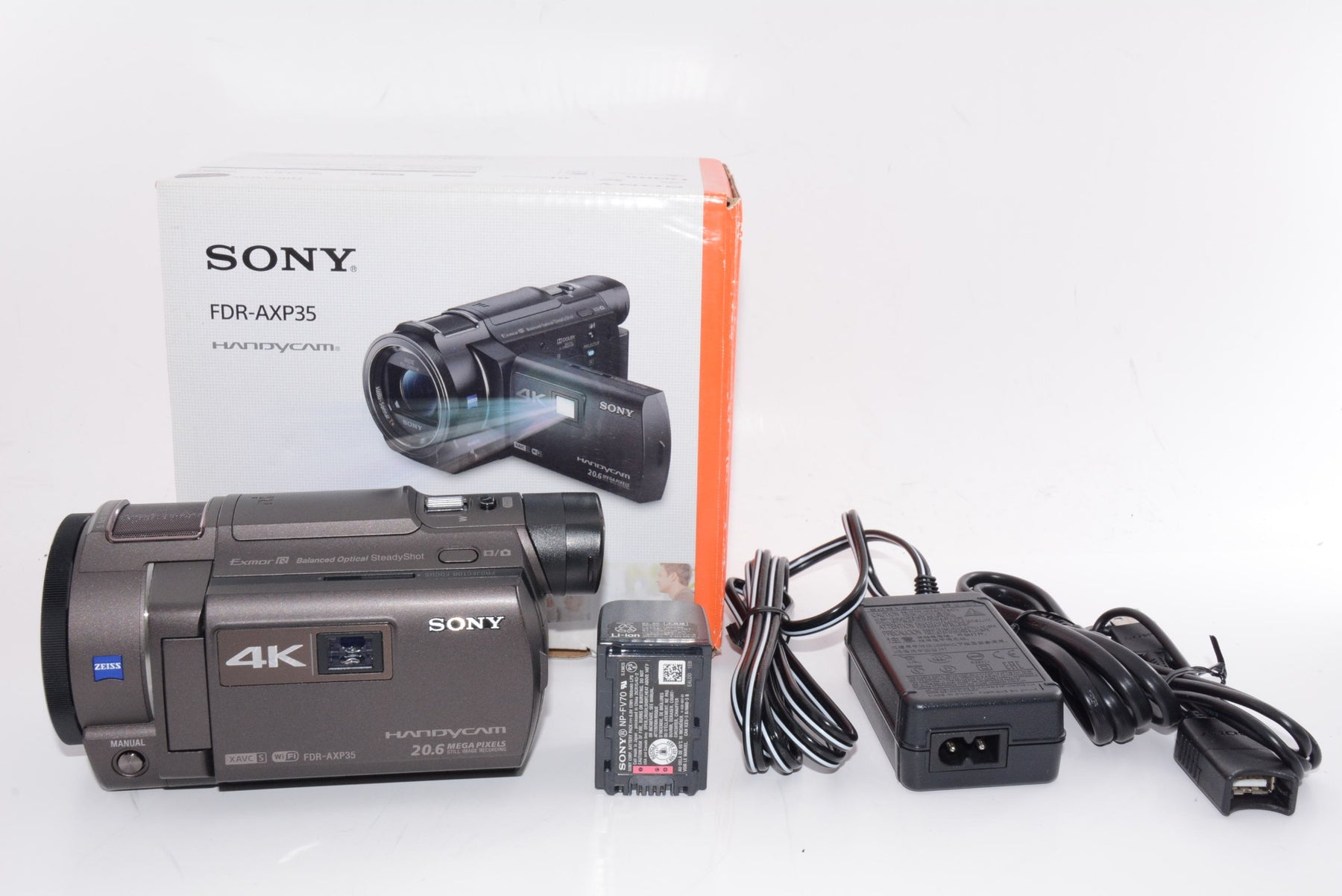 【外観特上級】SONY 4Kビデオカメラ Handycam FDR-AXP35 ブロンズブラウン 光学10倍 FDR-AXP35-TI