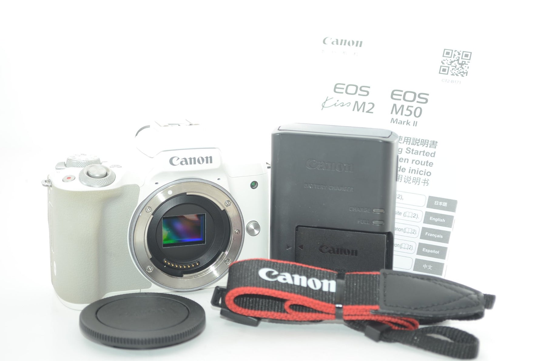 【外観並級】Canon ミラーレス一眼カメラ EOS Kiss M2 ボディー ホワイト KISSM2WH-BODY
