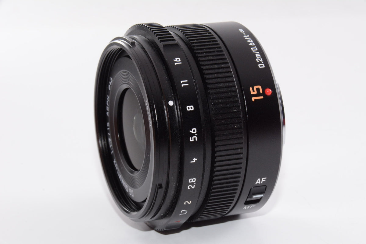 【ほぼ新品】パナソニック 単焦点 広角レンズ マイクロフォーサーズ用 ライカ DG SUMMILUX 15mm/F1.7 ASPH. ブラック H-X015-K