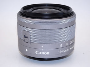 【外観並級】Canon 標準ズームレンズ EF-M15-45mm F3.5-6.3IS STM(シルバー) ミラーレス一眼対応 EF-M15-45ISSTMSL